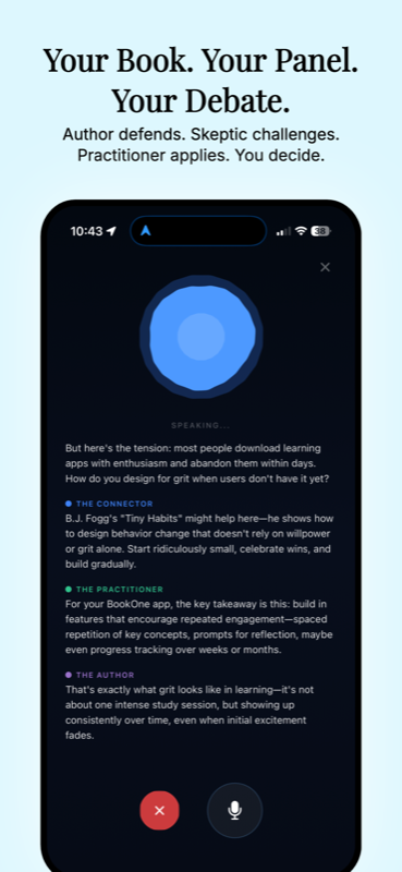 Voice debate panel with AI personas